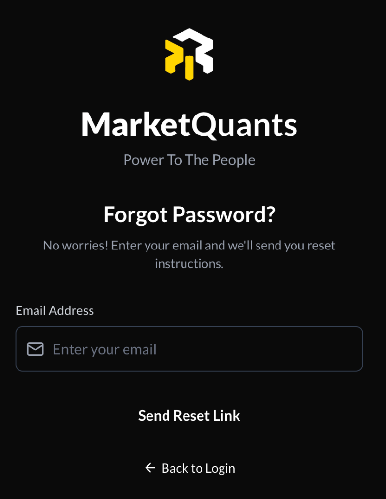 Forgot Password Screen