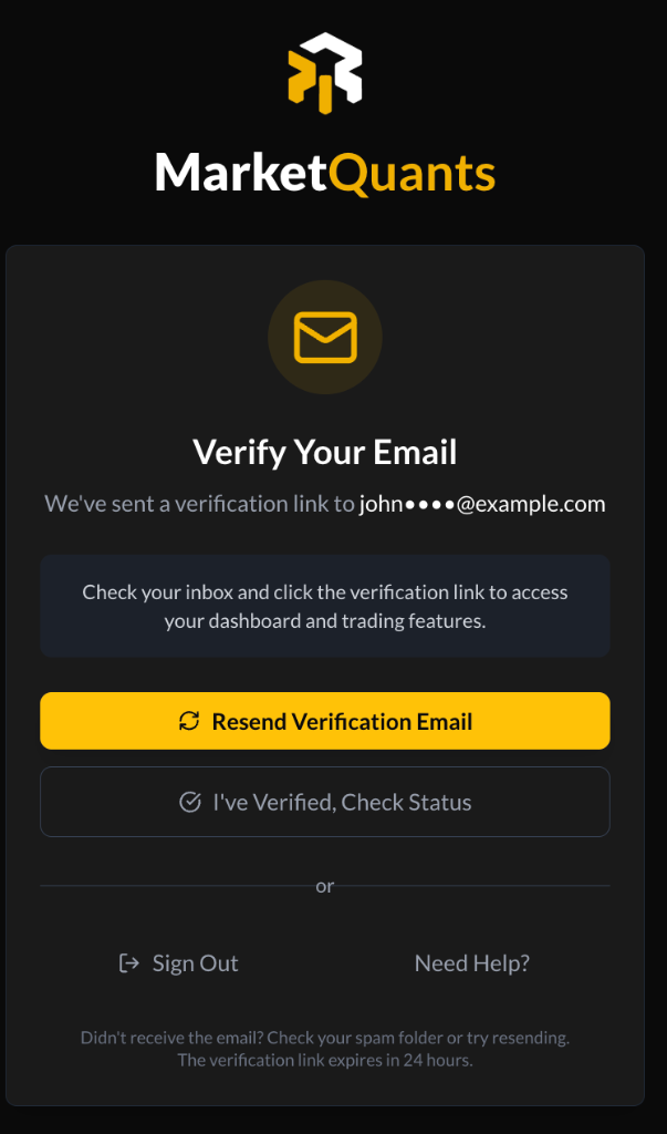 Verify Email Screen